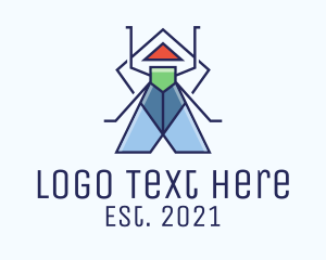 Geometric - Geometric Fly Insect logo design