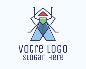 Geometric Fly Insect  Logo