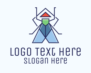 Geometric Fly Insect  Logo