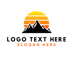 Backpacking - Sunset Mountain Trekking logo design