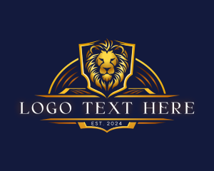 Investment - Elegant Shield Lion logo design