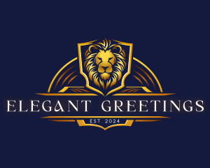 Elegant Shield Lion logo design