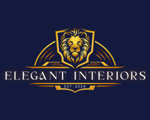 Elegant Shield Lion logo design