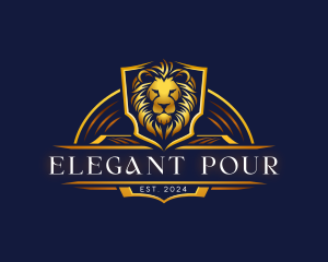 Elegant Shield Lion logo design