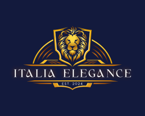 Elegant Shield Lion logo design