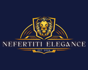 Elegant Shield Lion logo design