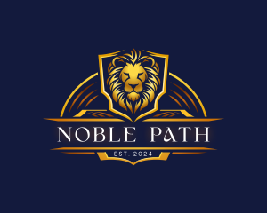 Elegant Shield Lion logo design