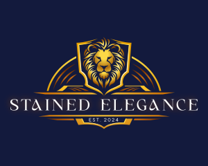 Elegant Shield Lion logo design