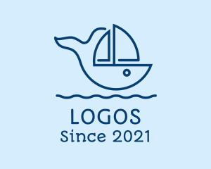 Navy - Blue Whale Boat logo design