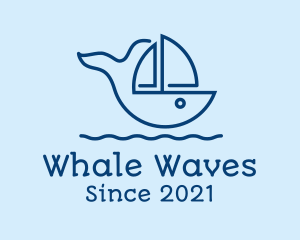 Blue Whale Boat logo design