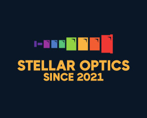 Rainbow Colors Telescope logo design