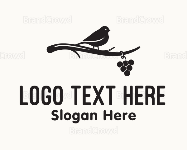 Elegant Grapevine Sparrow Logo