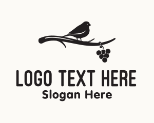 Wine - Elegant Grapevine Sparrow logo design