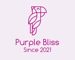 Purple Happy Parrot  logo design