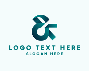 Lettering - Ampersand Ribbon Business logo design
