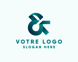 Lettering - Ampersand Ribbon Business logo design