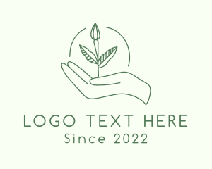 Organic - Leaf Sprout Hand logo design