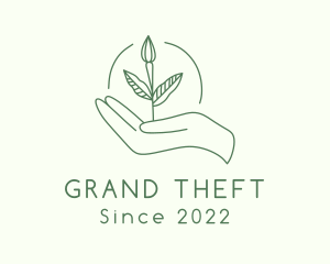 Herbalist - Leaf Sprout Hand logo design