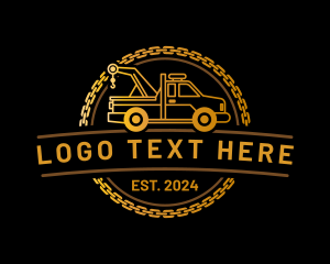 Pickup Truck - Tow Truck Vehicle logo design