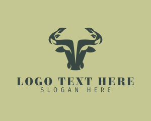 Ox - Eco Bull Leaf logo design