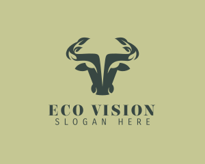 Eco Bull Leaf logo design