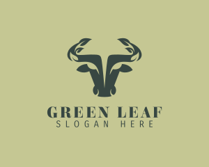 Eco Bull Leaf logo design