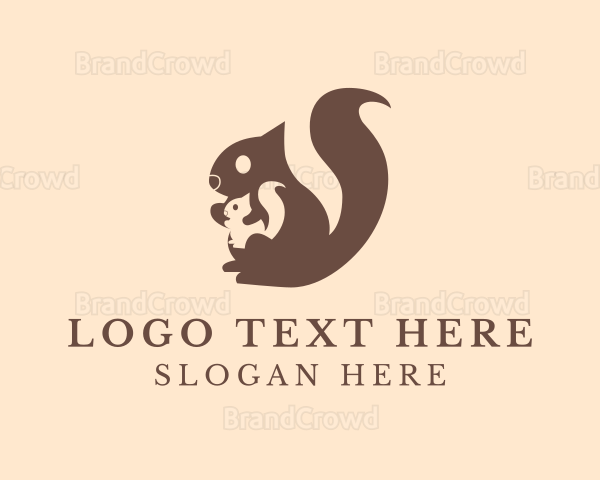 Brown Squirrel Animal Logo