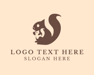 Squirrel - Brown Squirrel Animal logo design