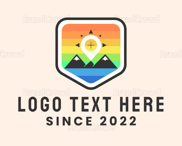 Colorful Rainbow Mountain Logo