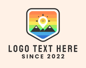 Mountain Climbing - Colorful Rainbow Mountain logo design