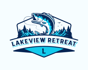 Lake - Fisherman Fish Lake logo design