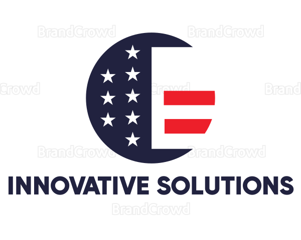 Round American Flag Logo
