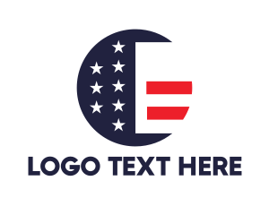 United States - Round American Flag logo design