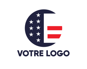 Patch - Round American Flag logo design