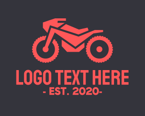 Motorbike - Automotive Red Motorcycle logo design