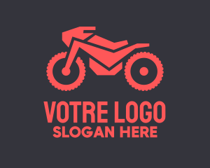Automotive Red Motorcycle  Logo