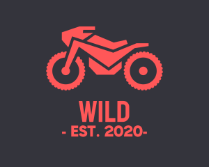 Automotive Red Motorcycle  logo design