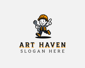 Handyman Mechanic Man logo design