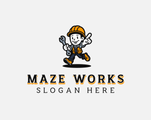 Handyman Mechanic Man logo design