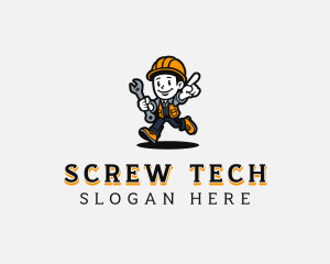 Handyman Mechanic Man logo design