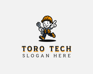 Handyman Mechanic Man logo design