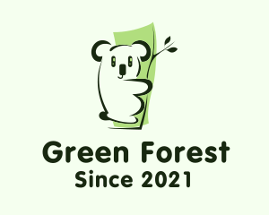 Cute Green Koala logo design