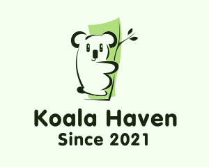 Cute Green Koala logo design