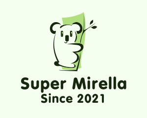 Minimalist - Cute Green Koala logo design