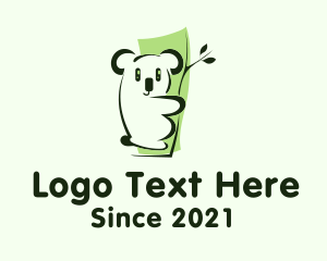 Wildlife Conservation - Cute Green Koala logo design