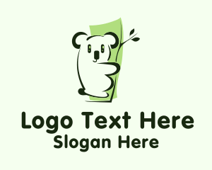 Cute Green Koala Logo