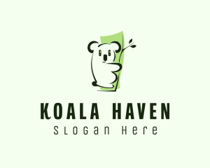 Cute Green Koala logo design