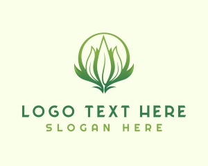 Eco - Grass Yard Landscaper logo design