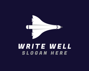 Space Aircraft Pencil logo design