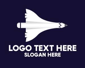 Launching - White Aircraft Pencil logo design